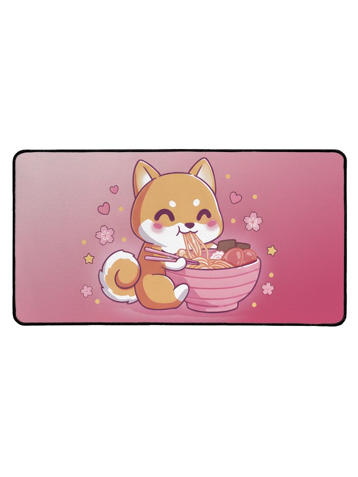Pink Shiba Inu Noodle Time Desk Mat product image (1)