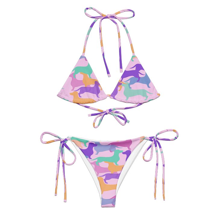 Pastel Dachshund Hughie Camo String Bikini Set product image (1)
