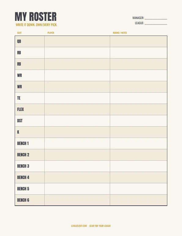 Fantasy Football Draft Board Kit product image (3)