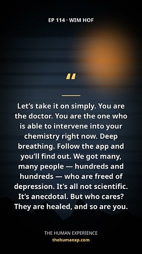 “You are the doctor. You are the one who is able to intervene into your chemistry right now.”

Wim Hof says hundreds of peopl...