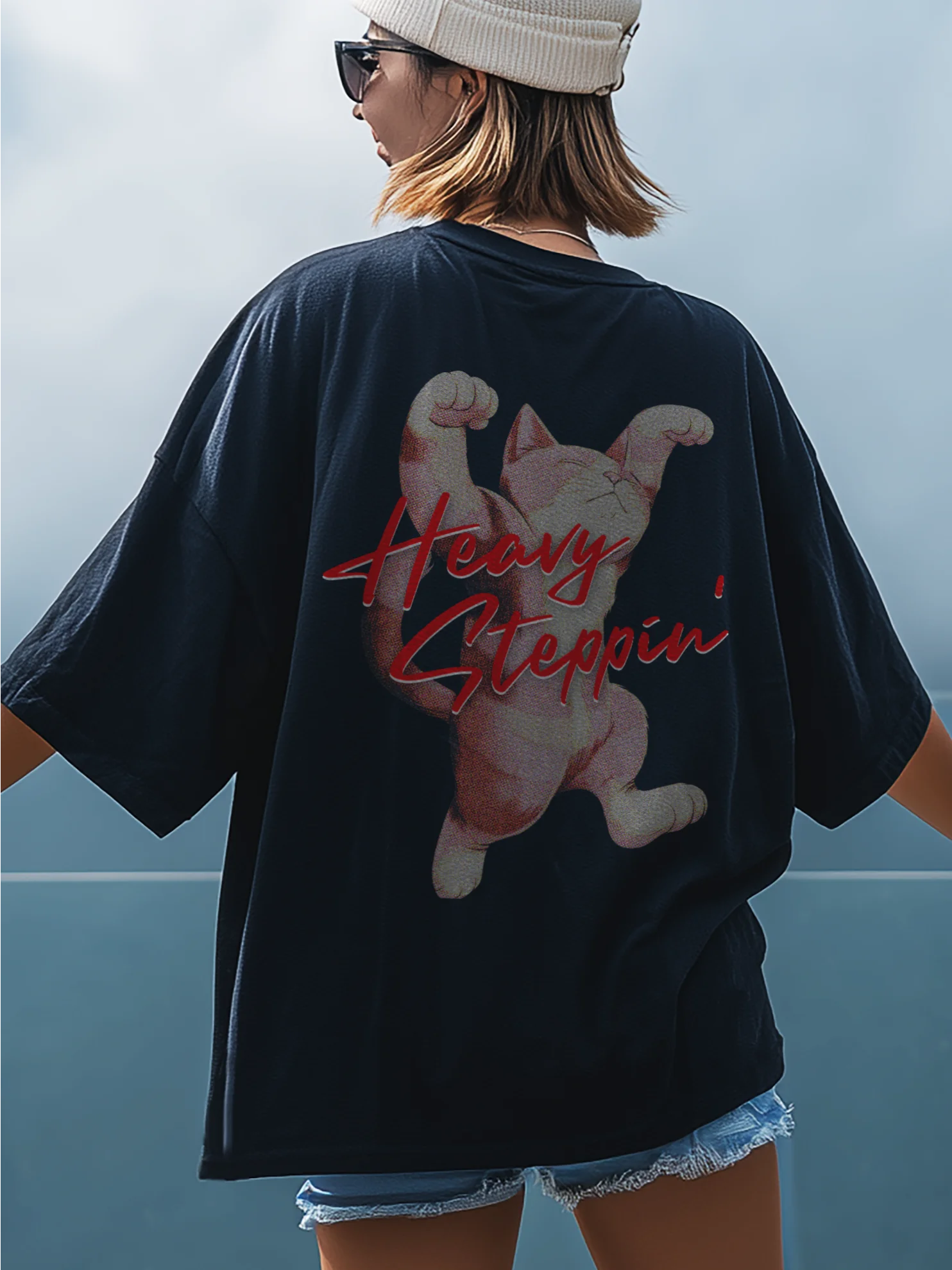 Heavy Steppin Cat T Shirt Kawaii Kitty product image (3)