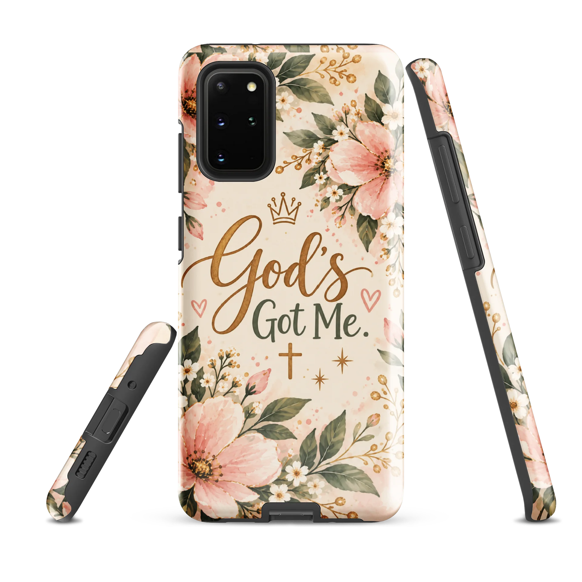 God’s Got Me Samsung Matte Tough Phone Case – Soft Floral Christian Design product image (1)