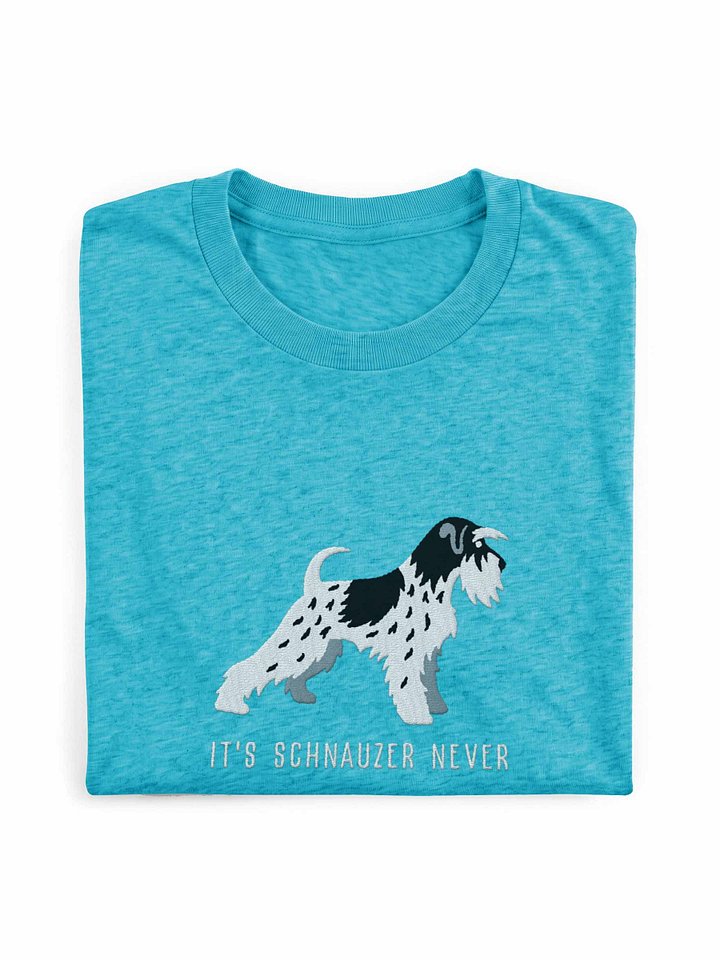 It's Schnauzer Never T-Shirt(Embroidered) of a Miniature Schnauzer(Parti, Black & White) product image (1)