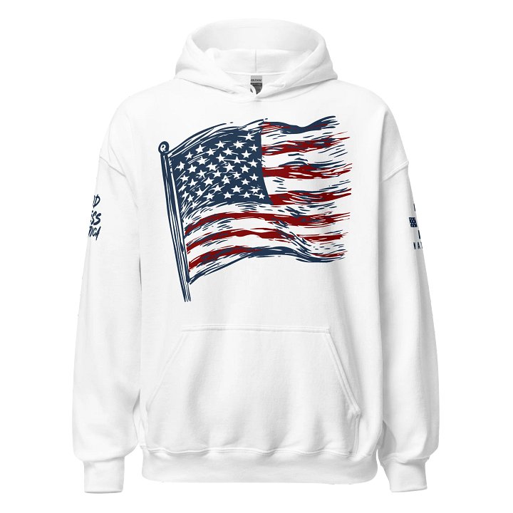 God Bless America Wavy Flag Hoodie product image (1)