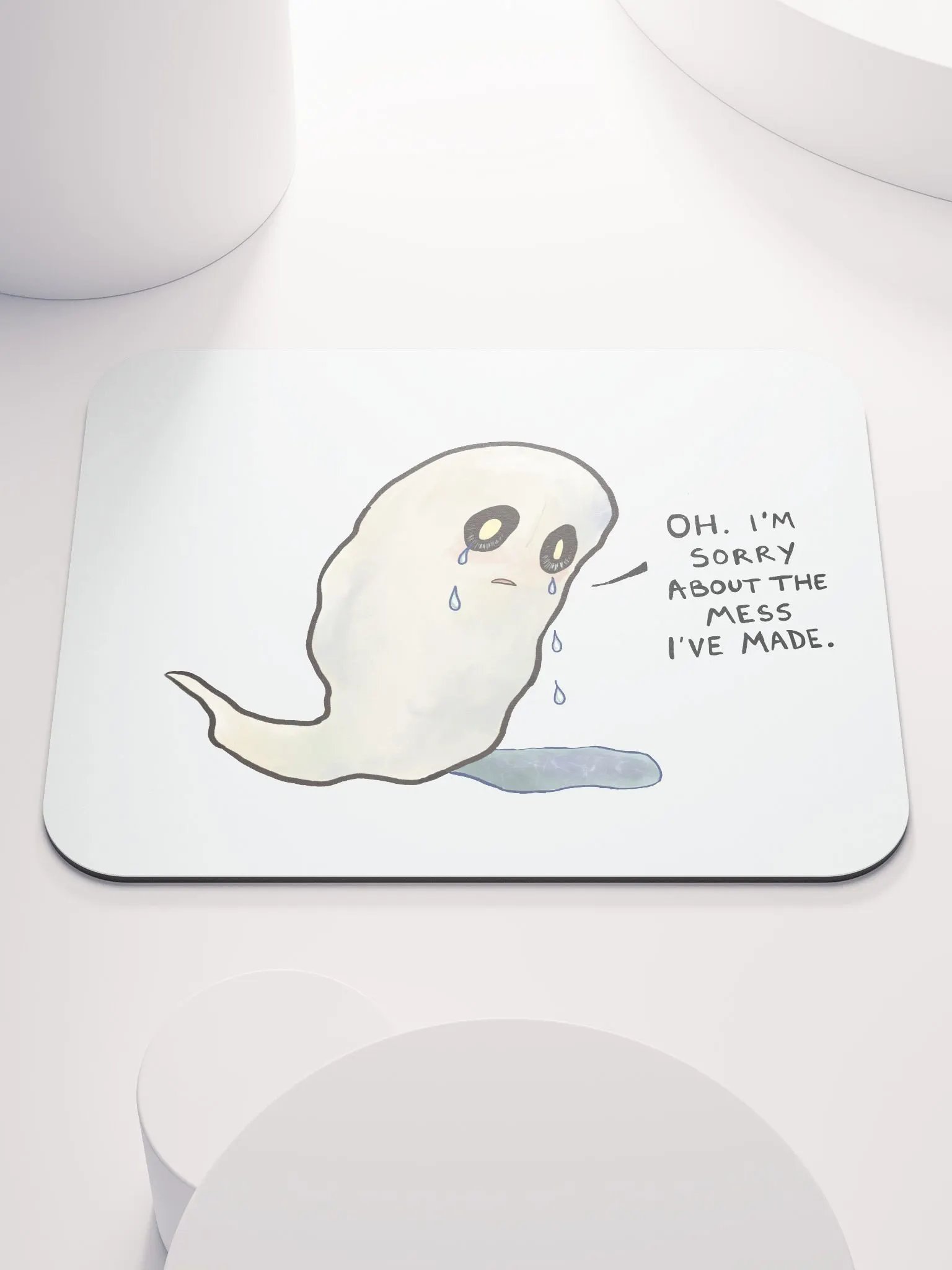 apologetic ghost mouse pad product image (1)