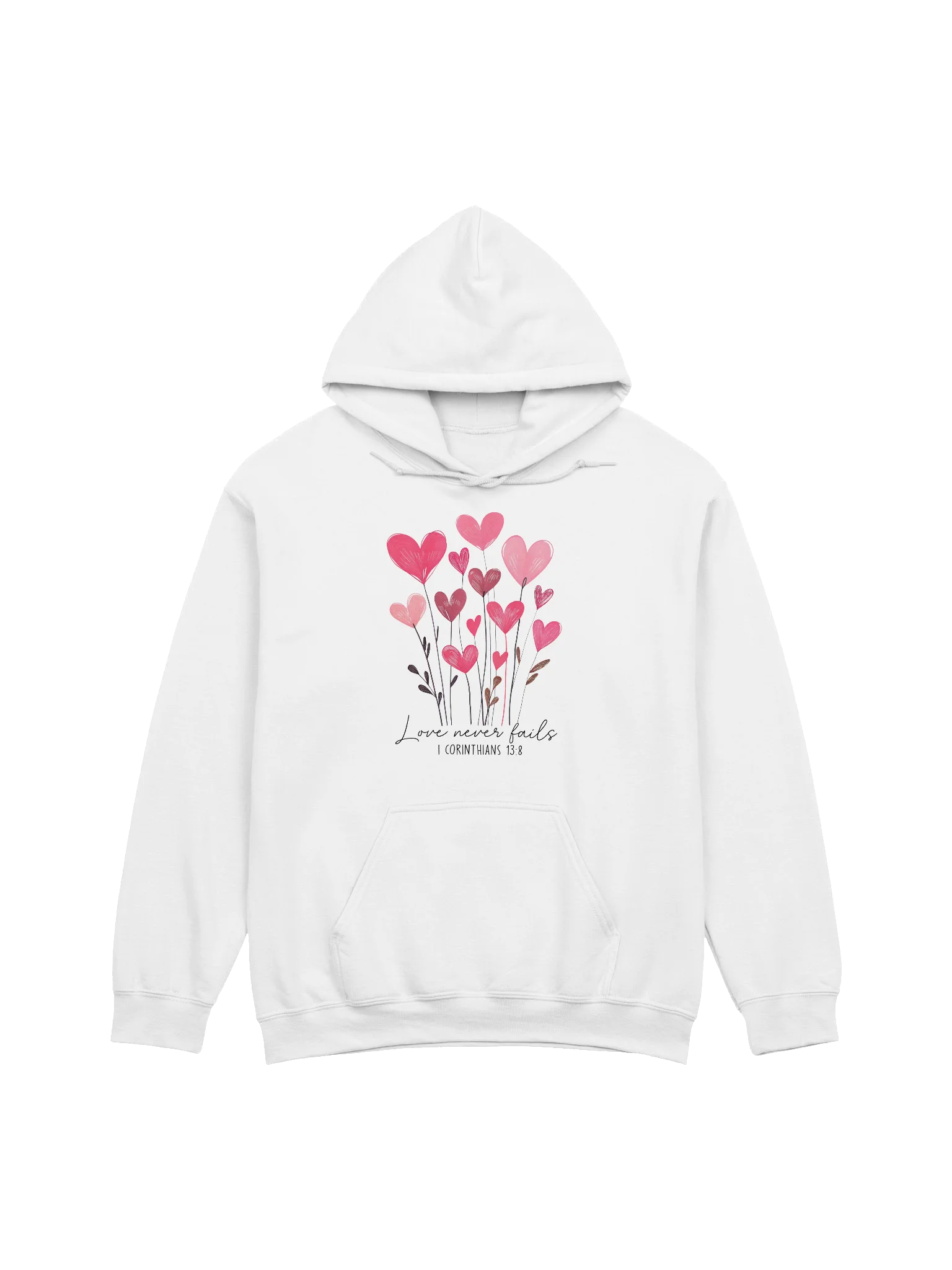 Love Never Fails Floral Hearts Hoodie product image (5)