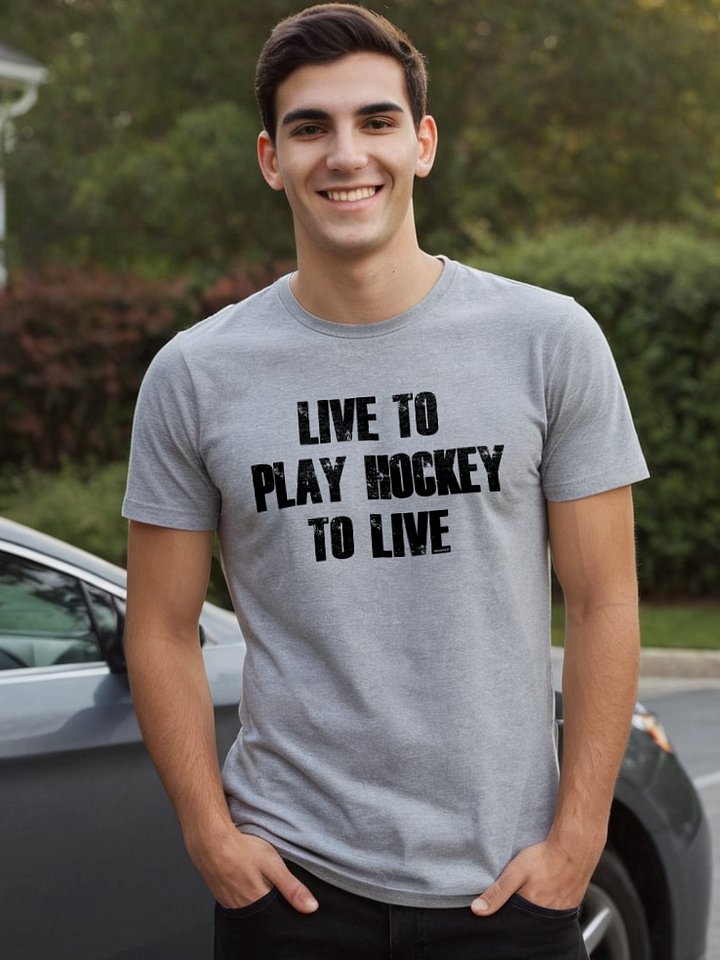 Funny Hockey T-Shirt – Live to Play Hockey – Beer League Hockey Shirt for Men – Gift for Hockey Players & Fans product image (2)