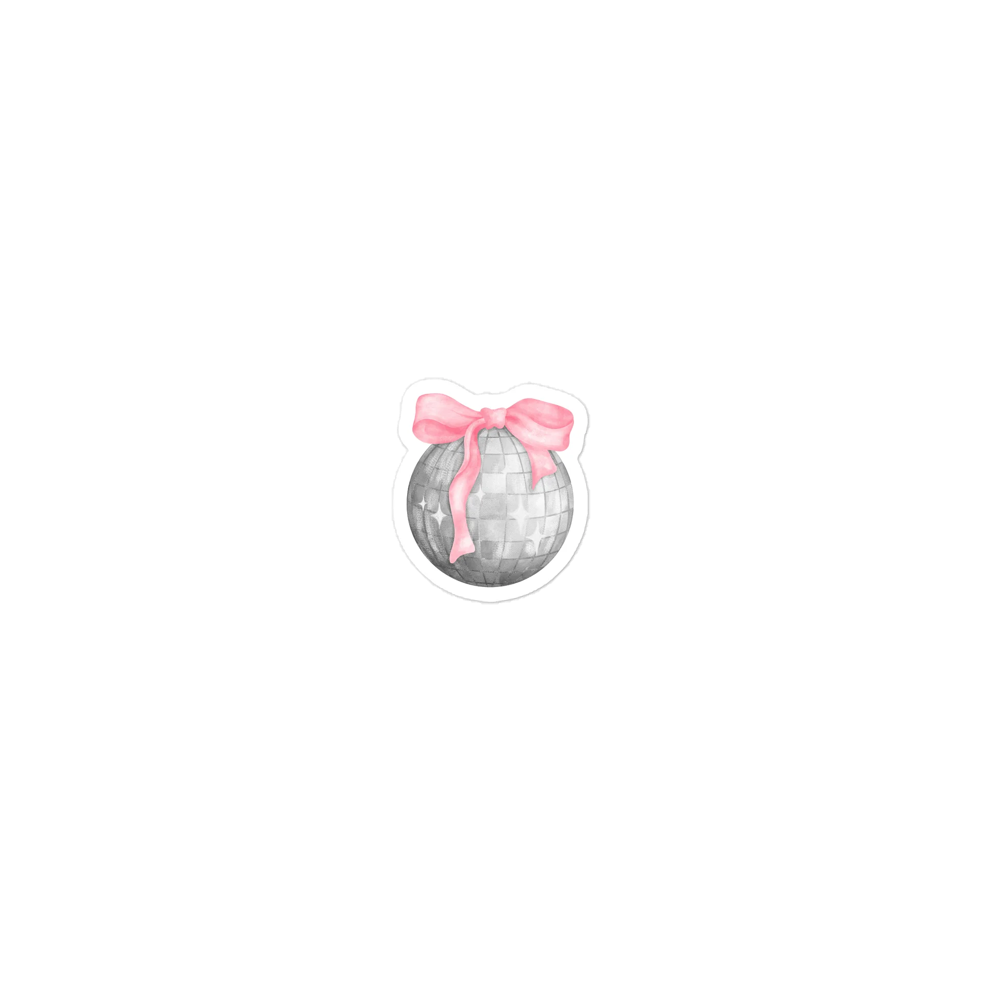 Retro Bow Disco Ball Coquette Party Sticker product image (1)