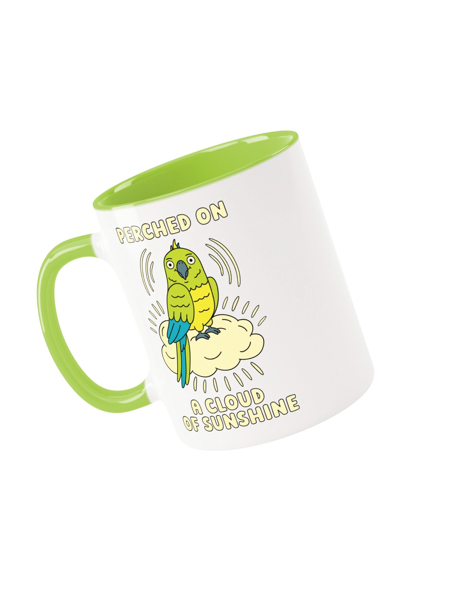 Perched On A Cloud Of Sunshine Cute Silly Funny Parrot Mug product image (3)