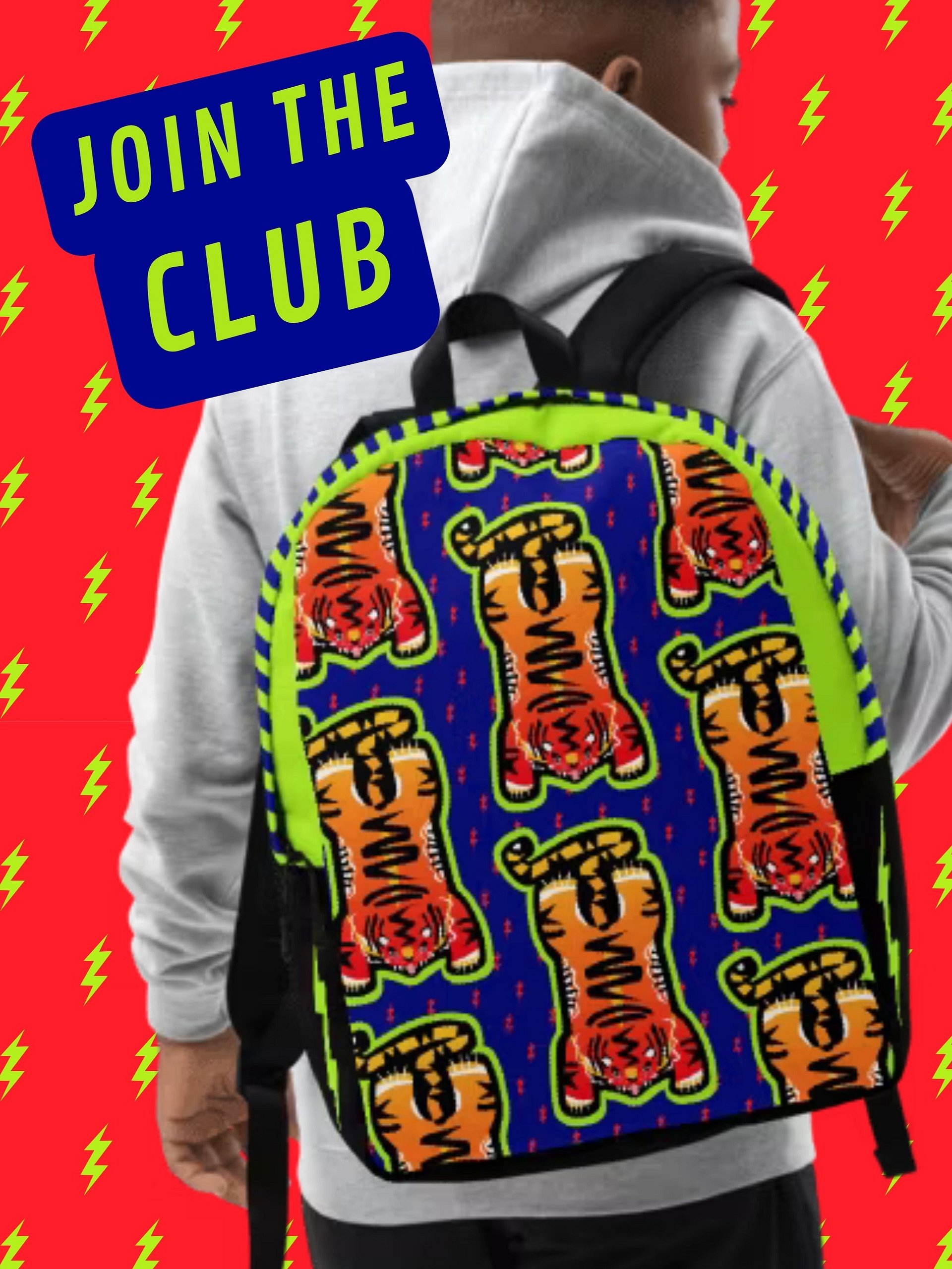 Lime & Blue Tiger Backpack product image (1)