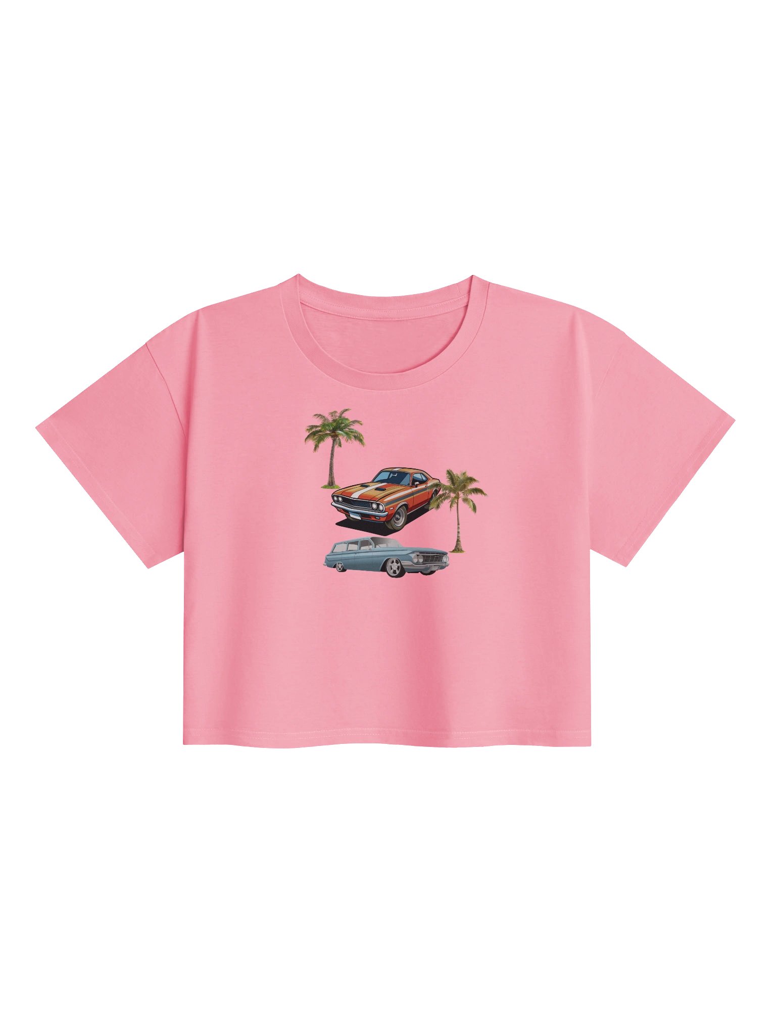 Cute Pink Classic Car Women Tee product image (1)