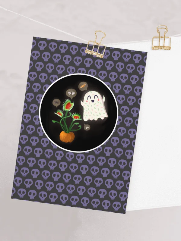 Little Ghost Plant-Love - Carnivorous Plant - Greeting Card product image (1)