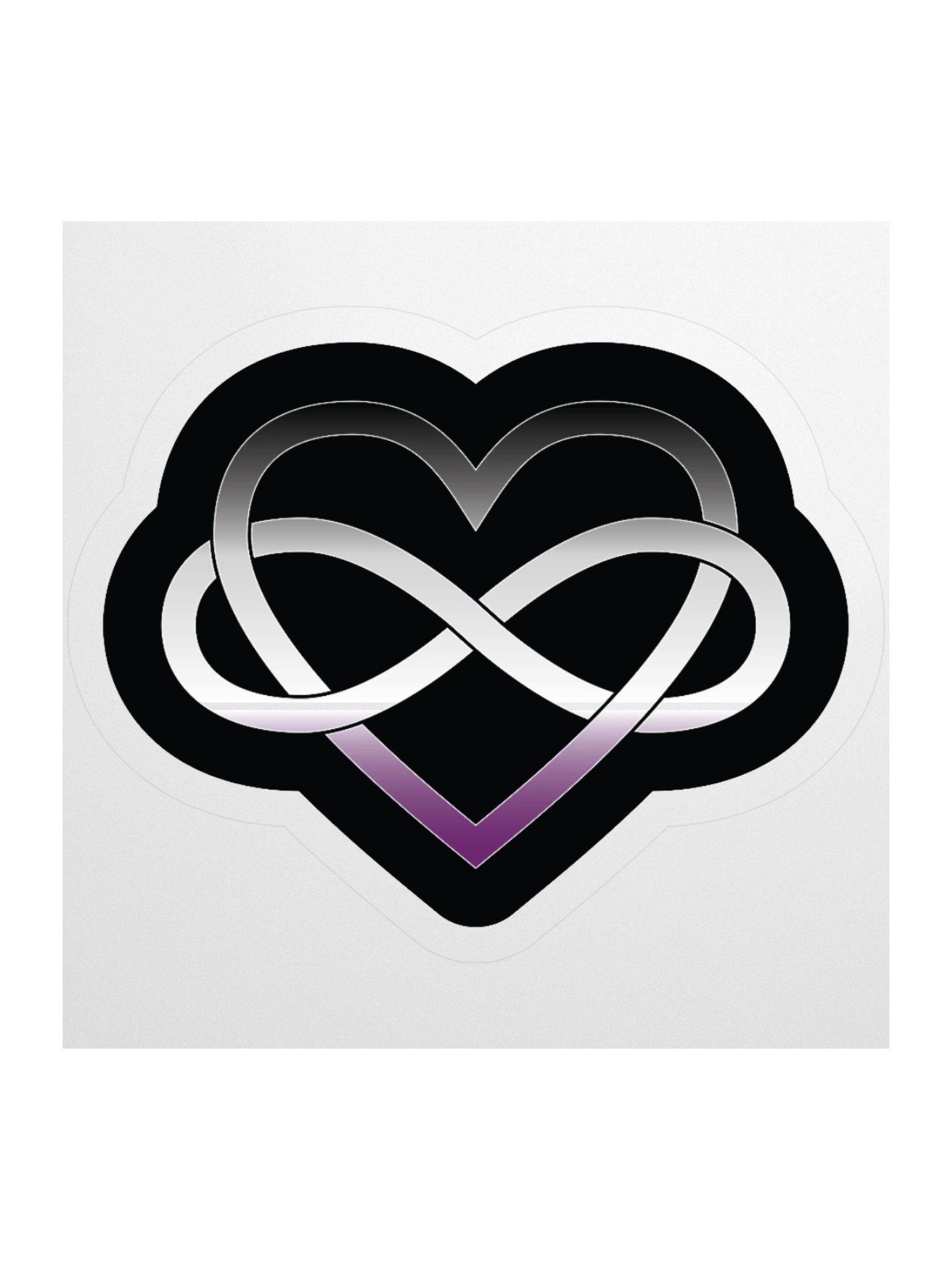 Asexual Pride Gradient Polyamory Infinity Heart Sticker product image (1)