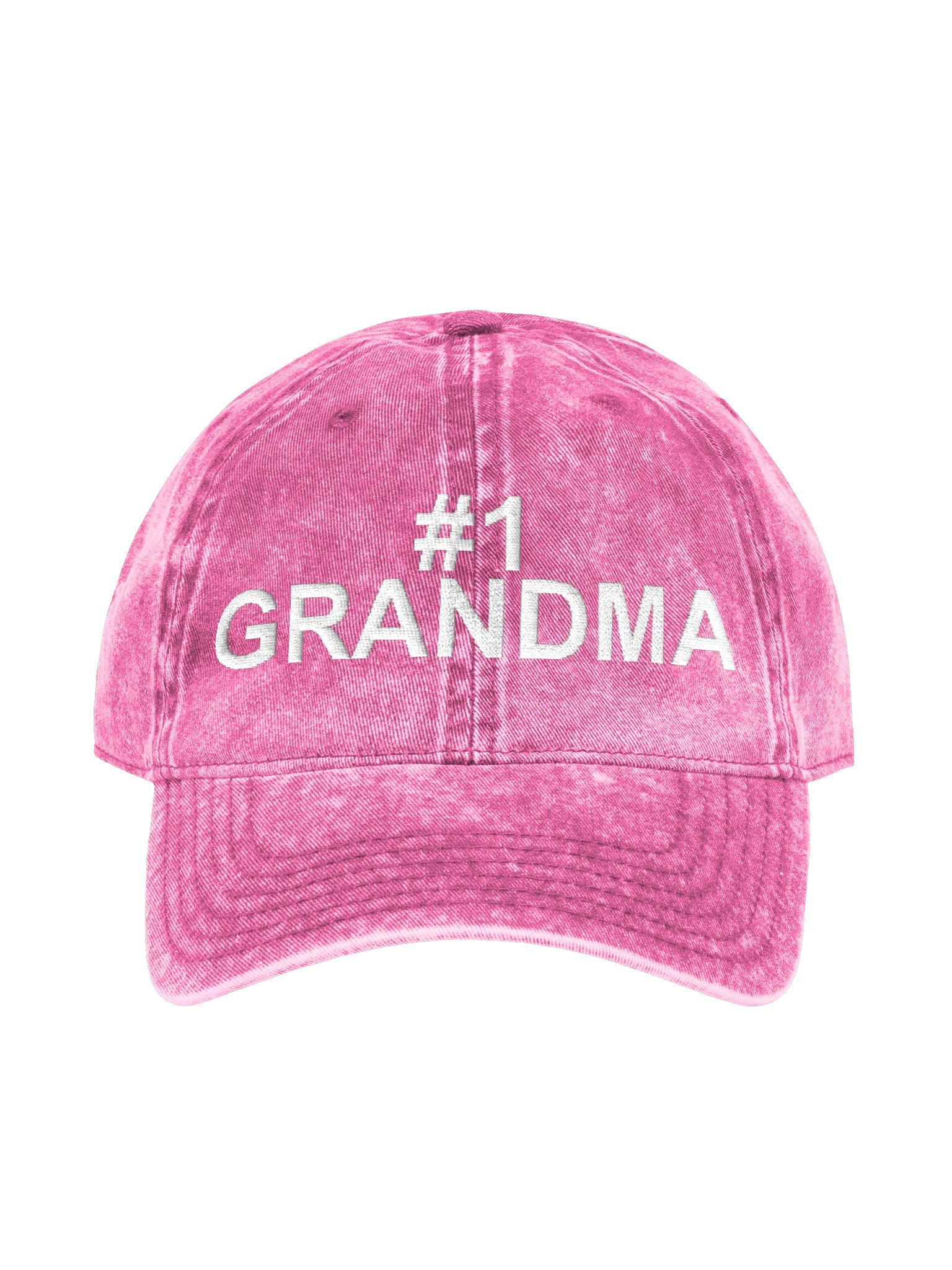 #1 Grandma Pink Vintage Wash Dad Hat product image (1)