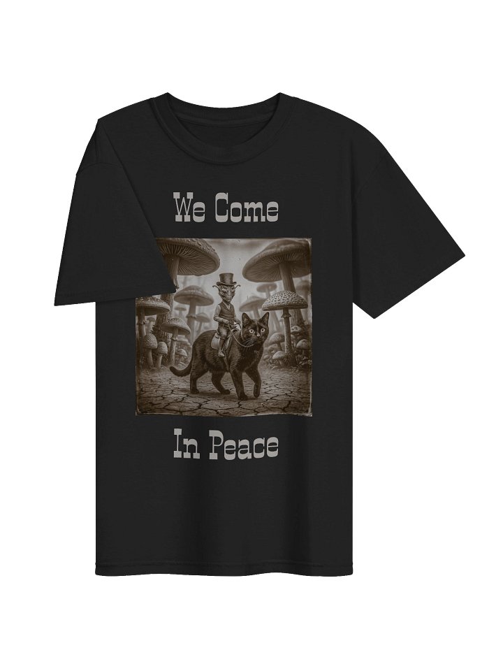 Alien Riding Black Cat T-shirt product image (2)
