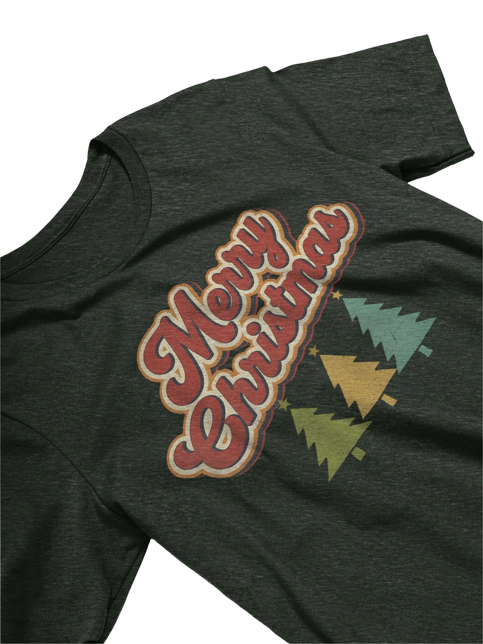 Vintage Merry Christmas T-Shirt – Retro Holiday Tee with Christmas Trees, Festive Winter Gift Shirt product image (15)