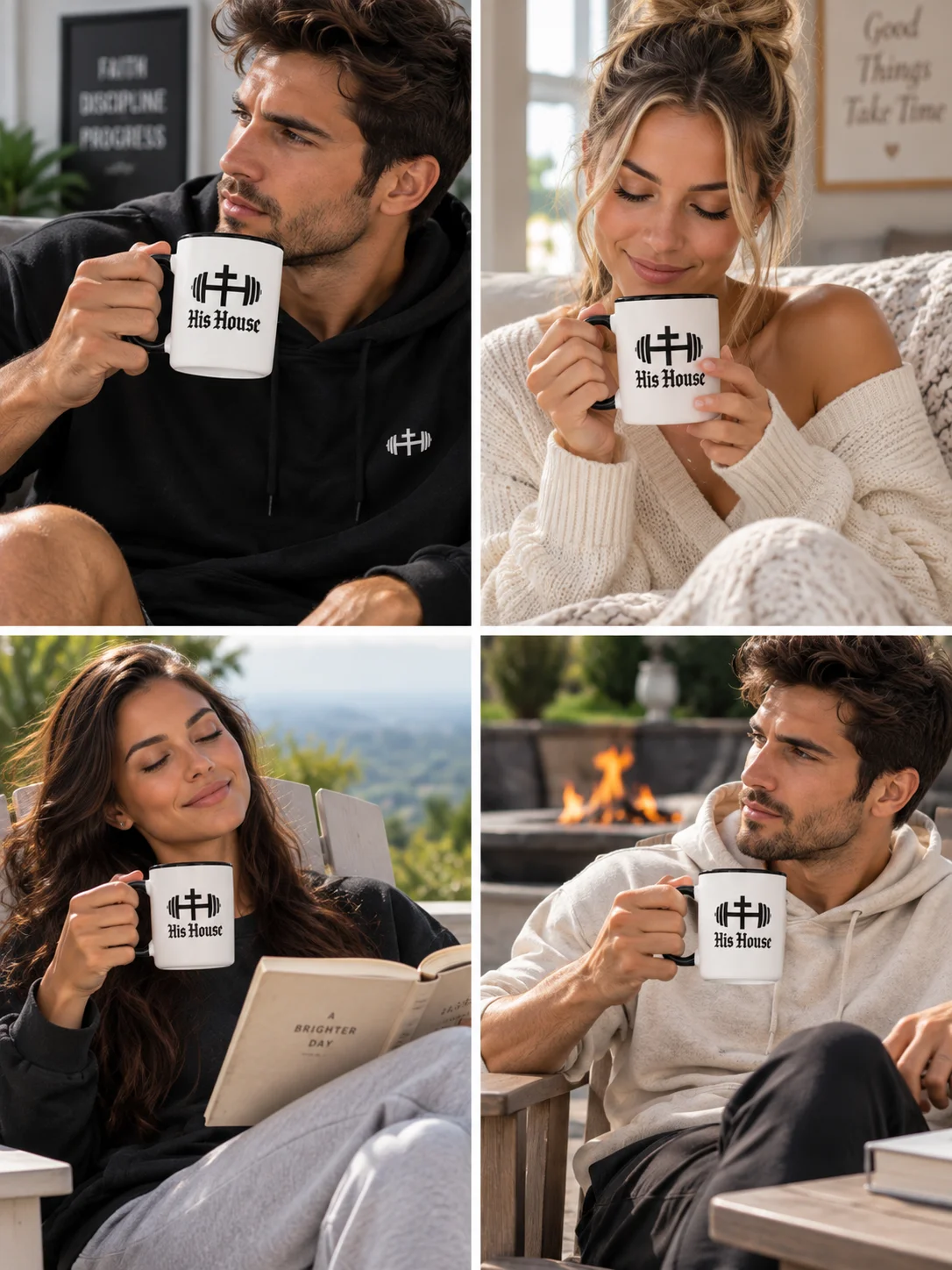 His House Ceramic Mug w/Color Inside - 11oz by His House
