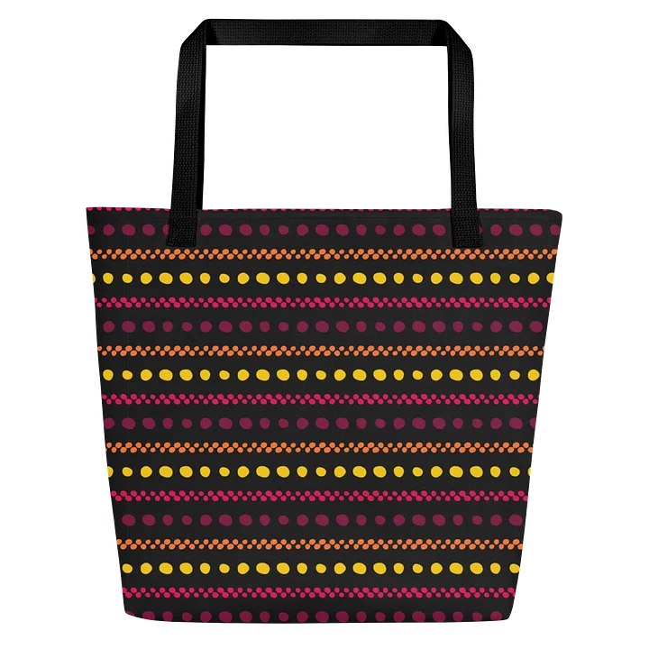 Stylish Large Tote Bag in Playful Dots and Stripes product image (1)