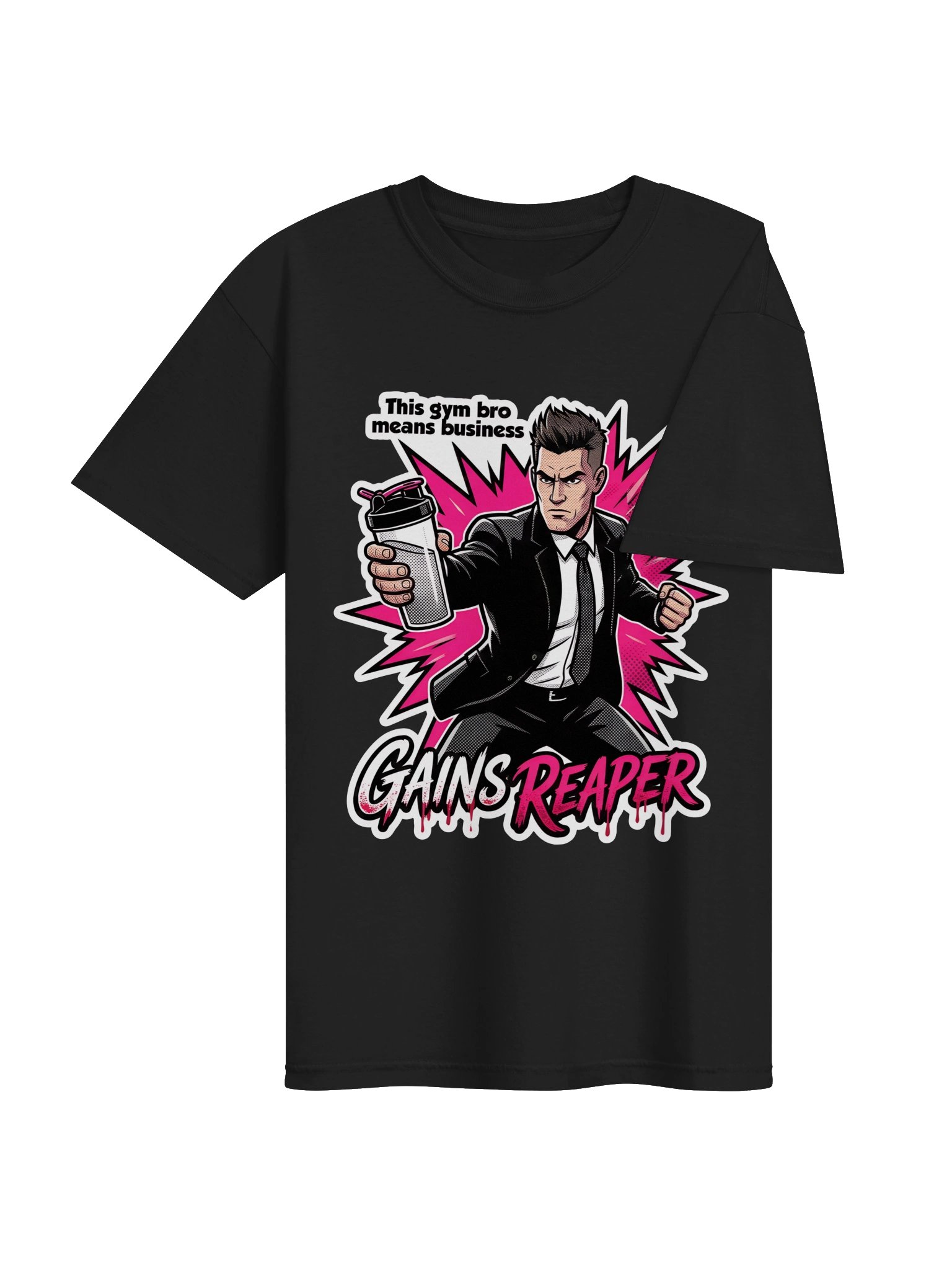 Gains Reaper - Bold Comic Style Gym T-Shirt / Funny Weightlifting Tee product image (14)