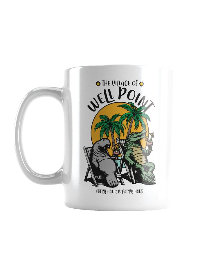 The Village of Well Point TV Florida USA Fun Manatee Alligator Design Coffee Mug product image (1)
