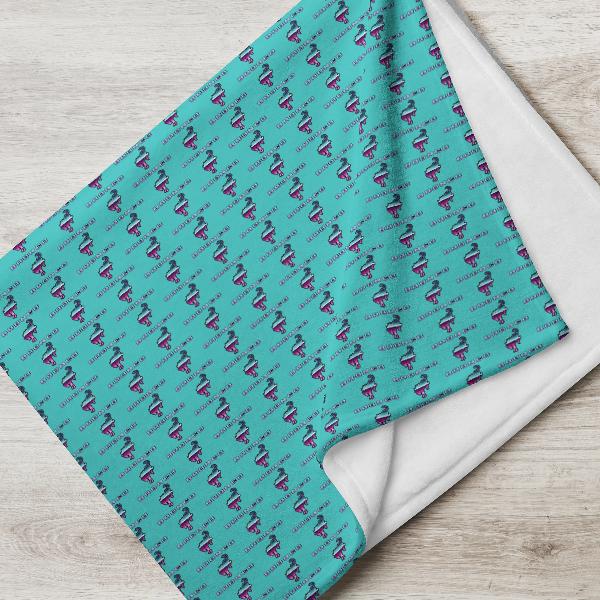 2026 Bronco Beach Bash OBX / Destination Bigfoot Bronco Collab Throw Blanket Dark Turquiose (Multiple Sizes Available) product image (1)