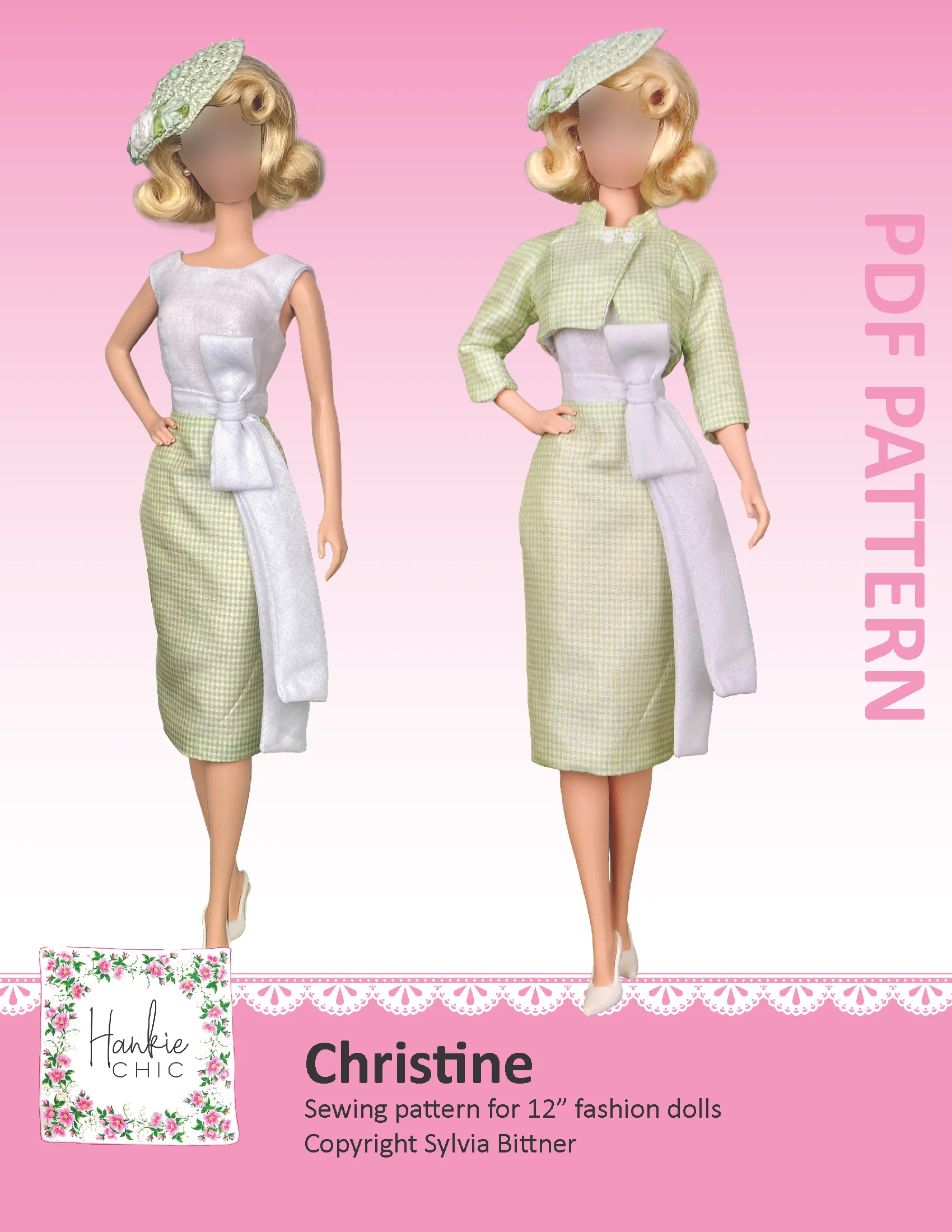 Christine sewing pattern for 12" fashion dolls product image (1)