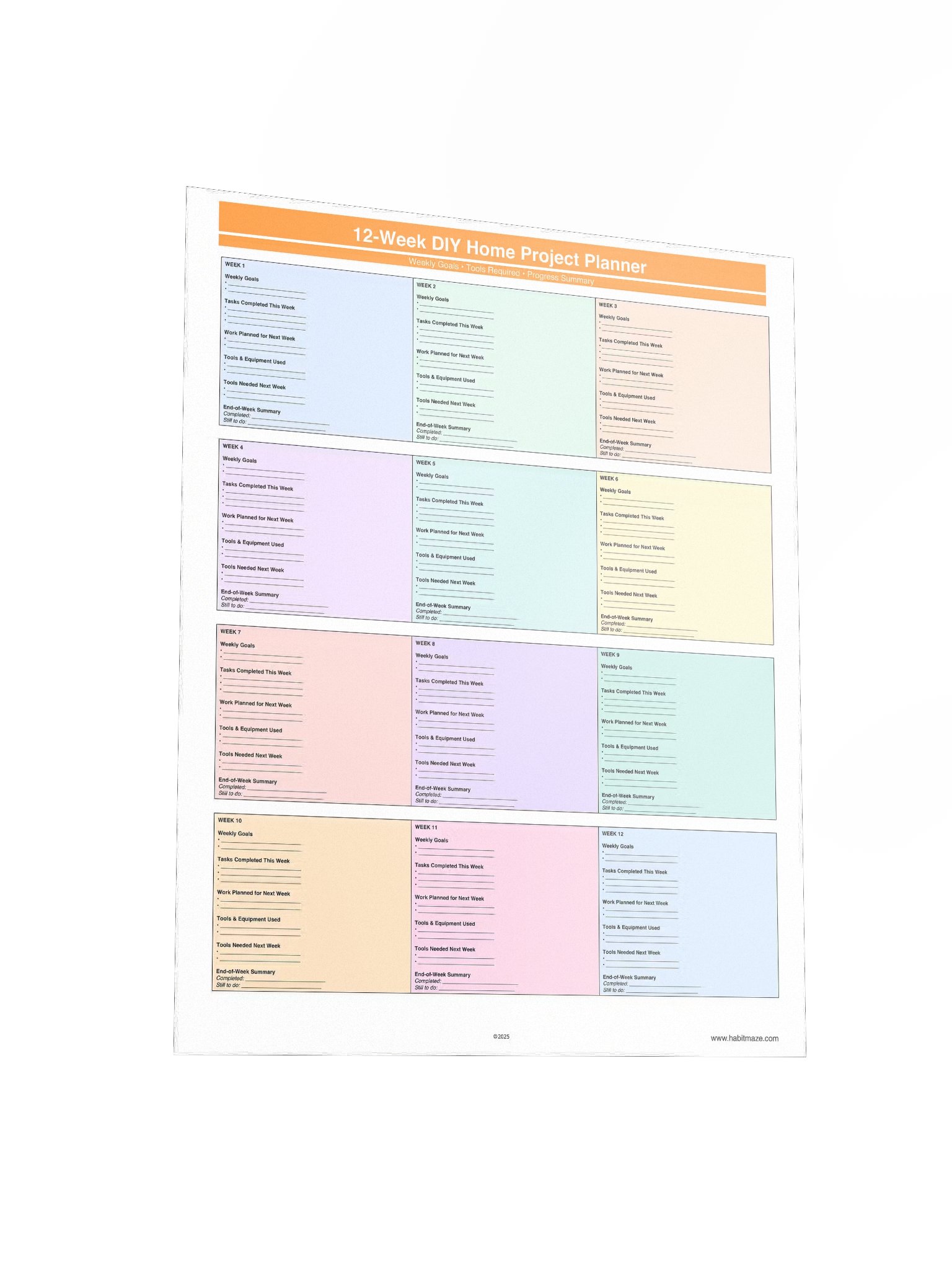 12 Week DIY Home Project Planner product image (4)