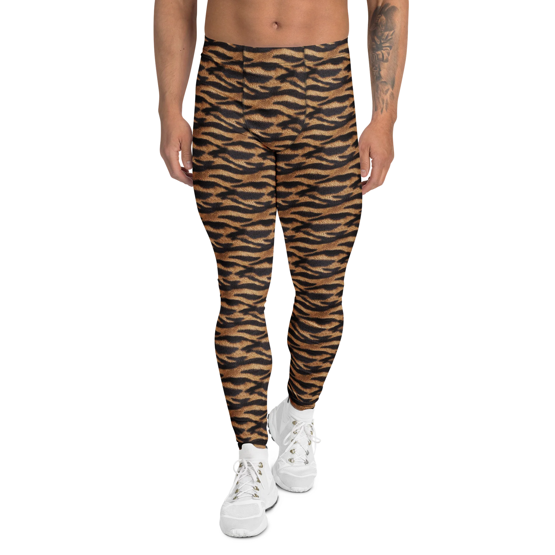 Trendy Bold Brown Leopard Print Men's Leggings product image (1)