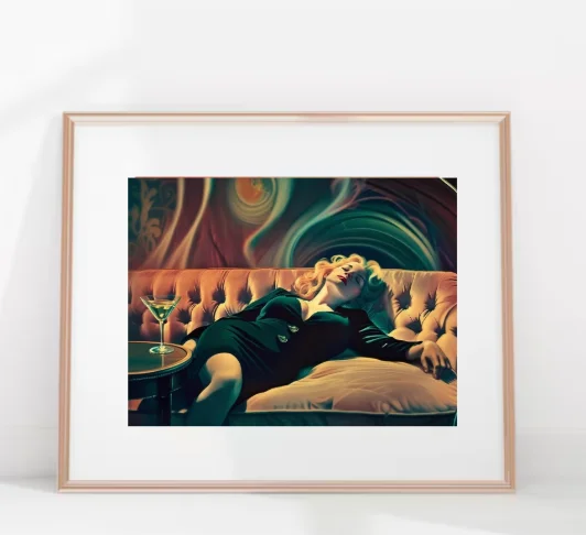 Woman on Couch with Martini Wall Art product image (1)
