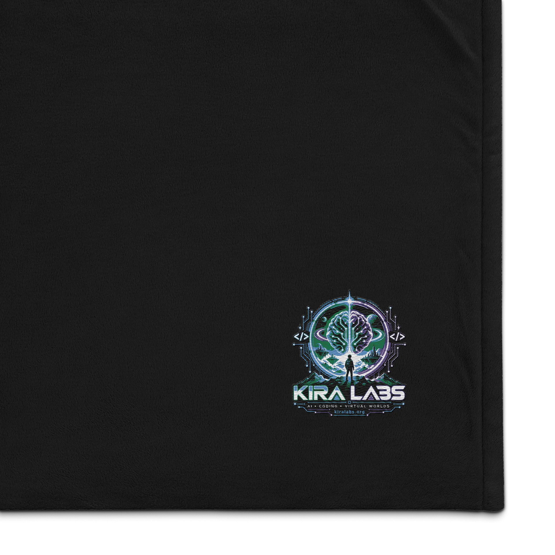 Kira Labs AI Coding Virtual Worlds Embroidered Sherpa Blanket product image (1)