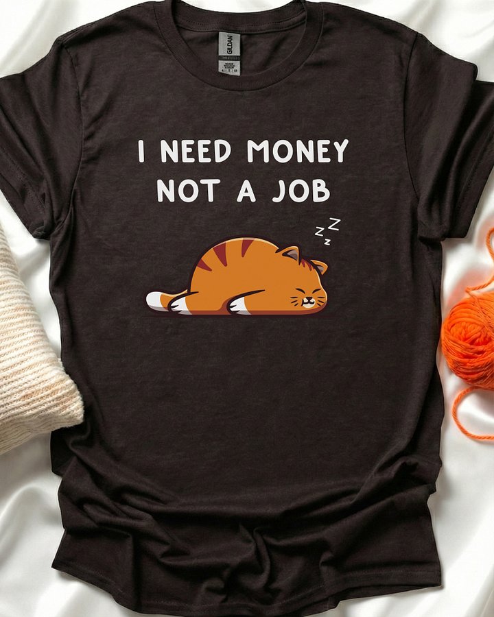 Orange Lazy Cat T-Shirt product image (4)
