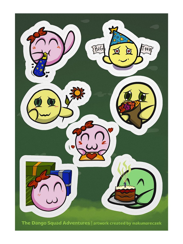 Dango with Love Set - Kiss Cut Sticker Sheet product image (1)