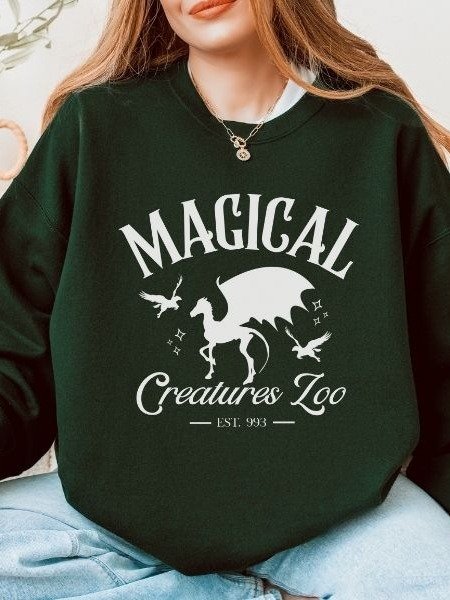 Magical Creatures Zoo Cozy Minimalist Fall Sweathirt for Halloween product image (6)