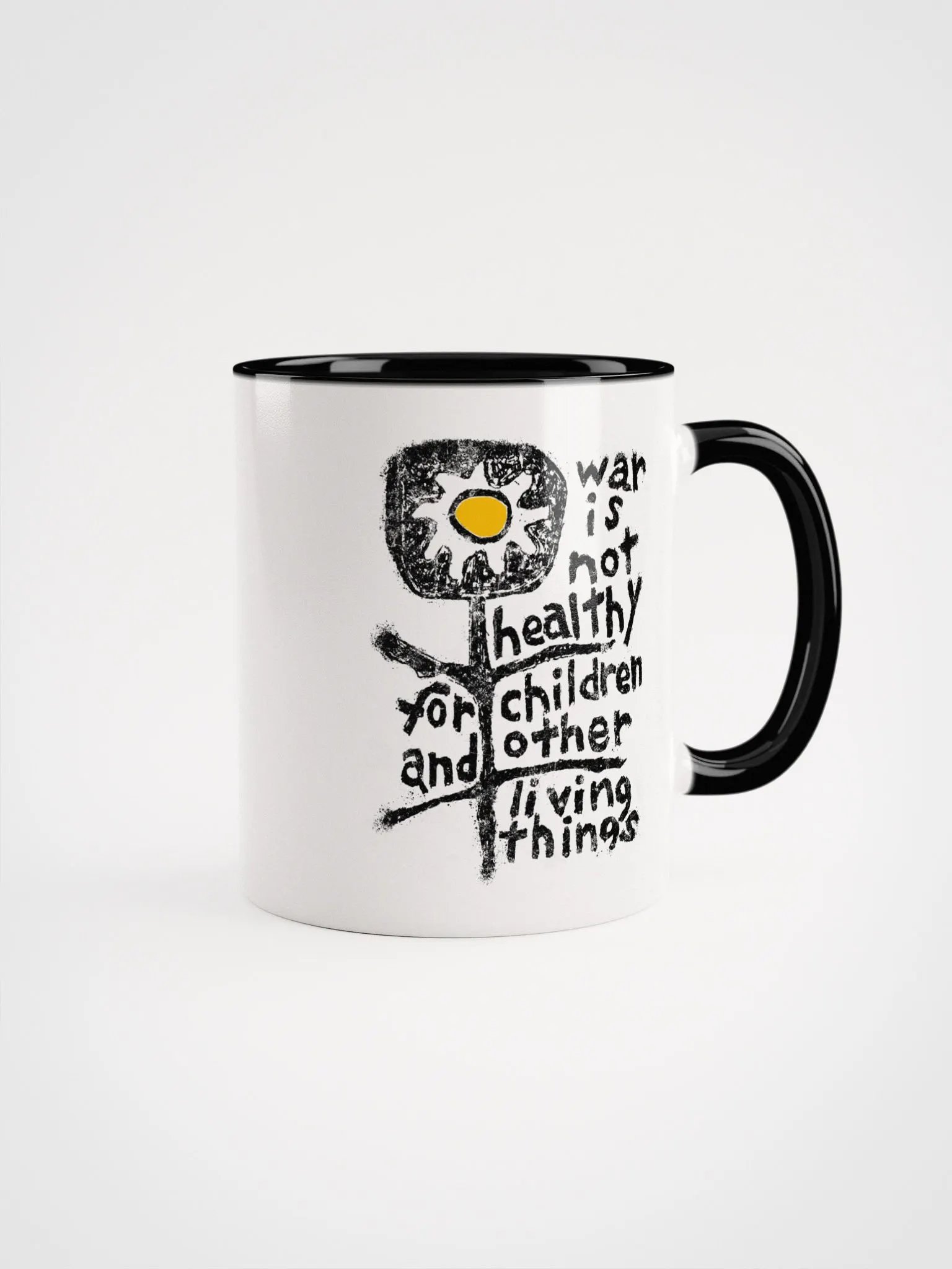 War is not Healthy For Children Ceramic Mug With Color Handle product image (2)