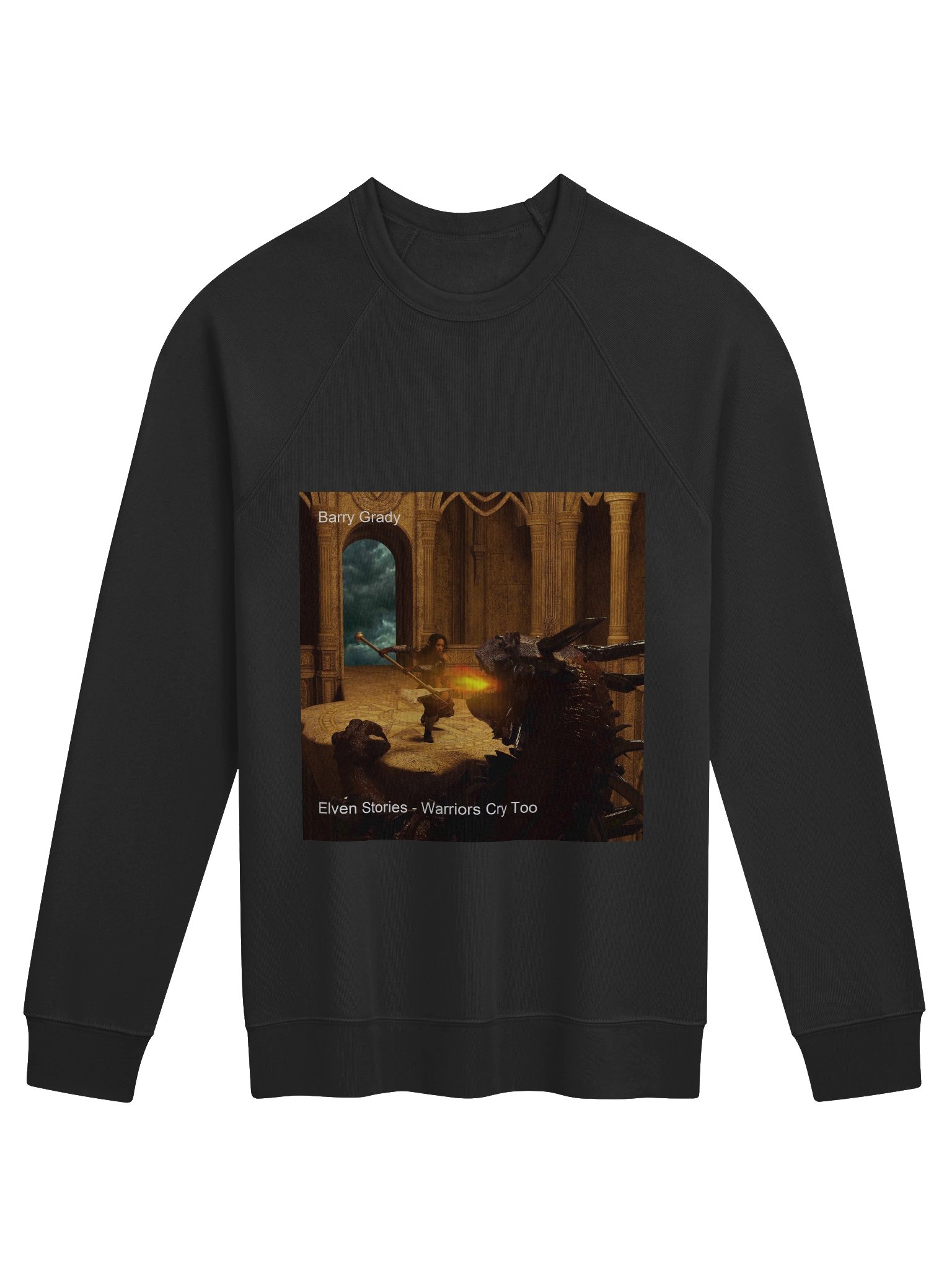 'Elven Stories - Warriors Cry Too' - Unisex Raglan Sweatshirt product image (1)