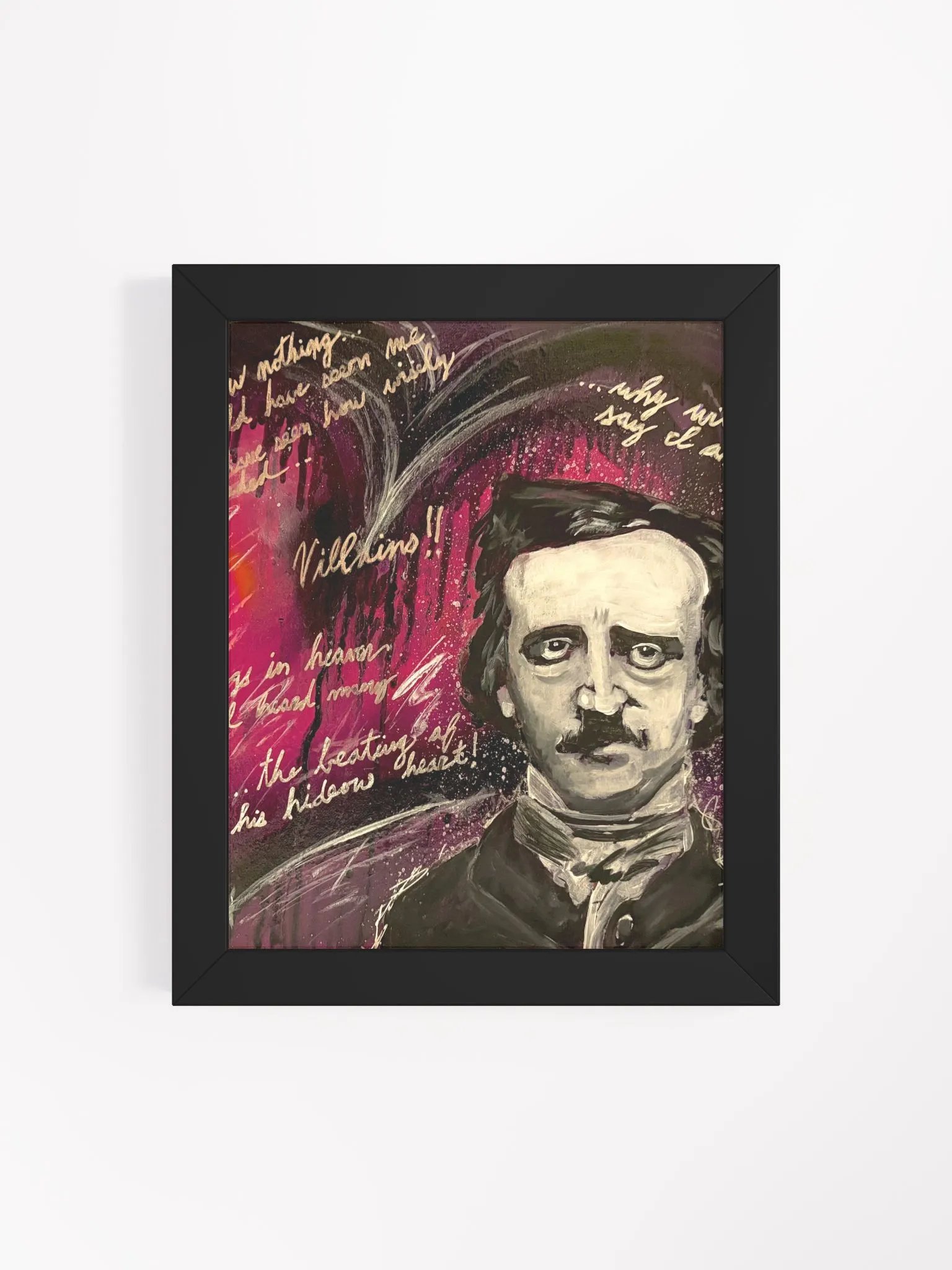 Edgar Allen Poe Heart Framed Print product image (4)