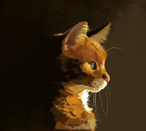Painting brightly-lit fluffy fur cause I want to get better at it :) Now I just need to figure out how to do this with my phy...