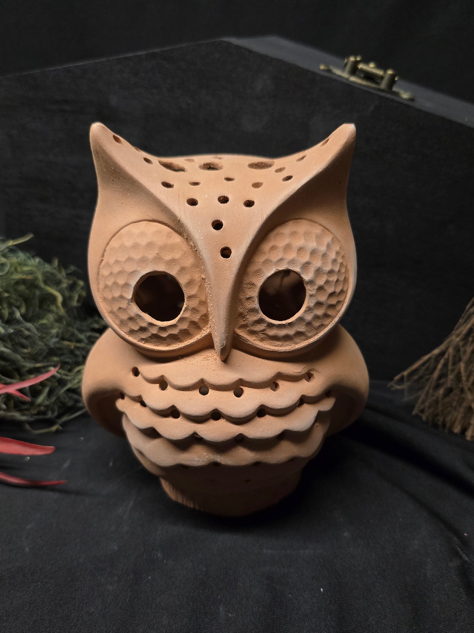 Terracotta Owl Candle holder, Candle Lantern product image (1)