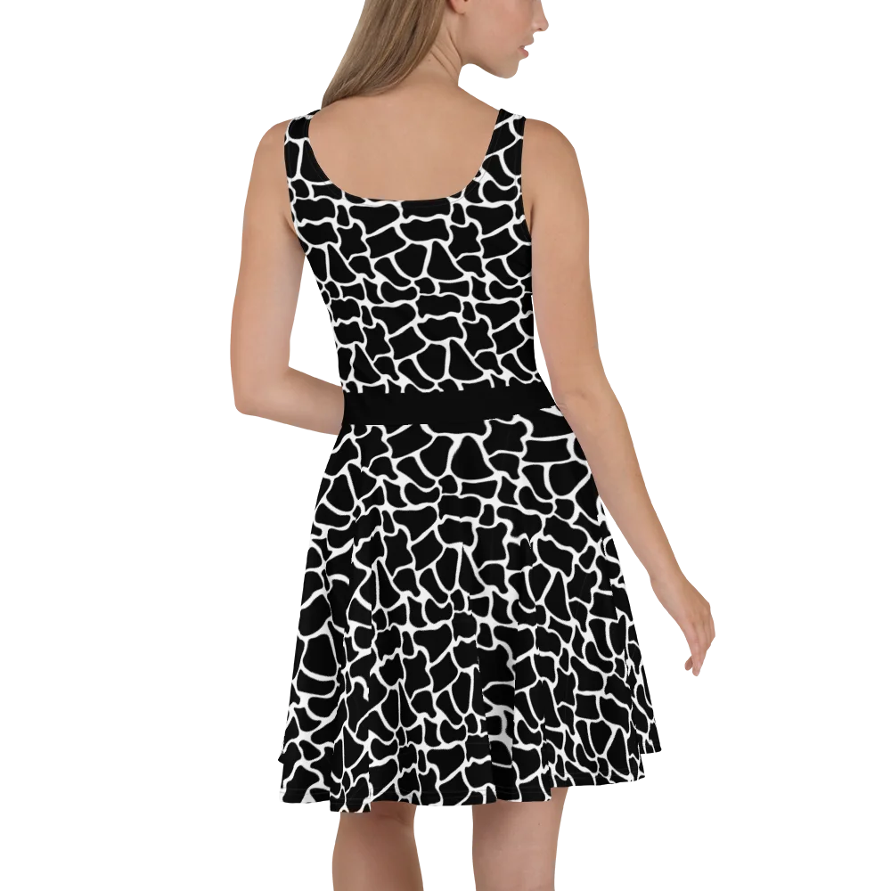 Giraffe Pattern Dress | Black & White product image (3)