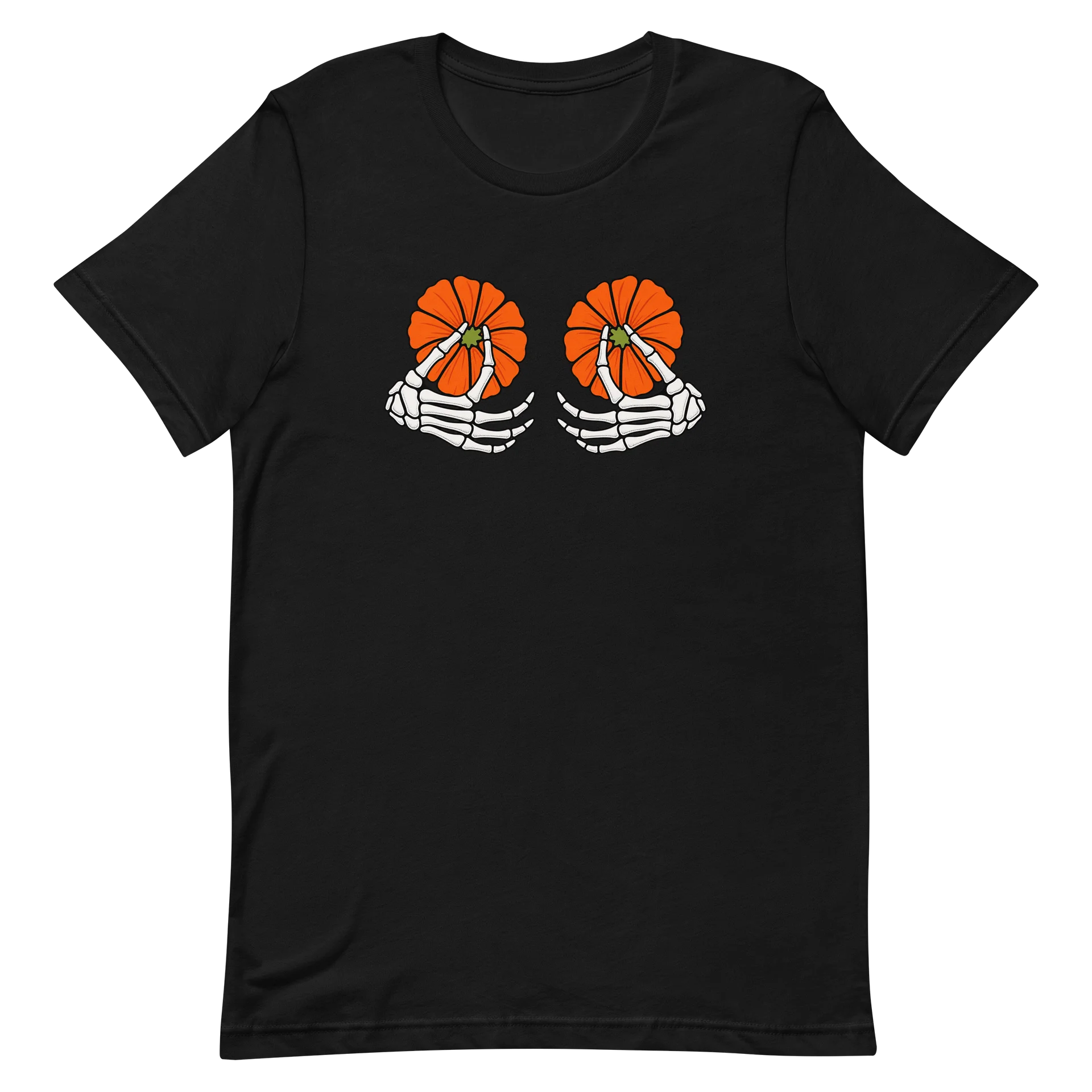 Skeleton Hands & Orange Flowers T-Shirt product image (2)
