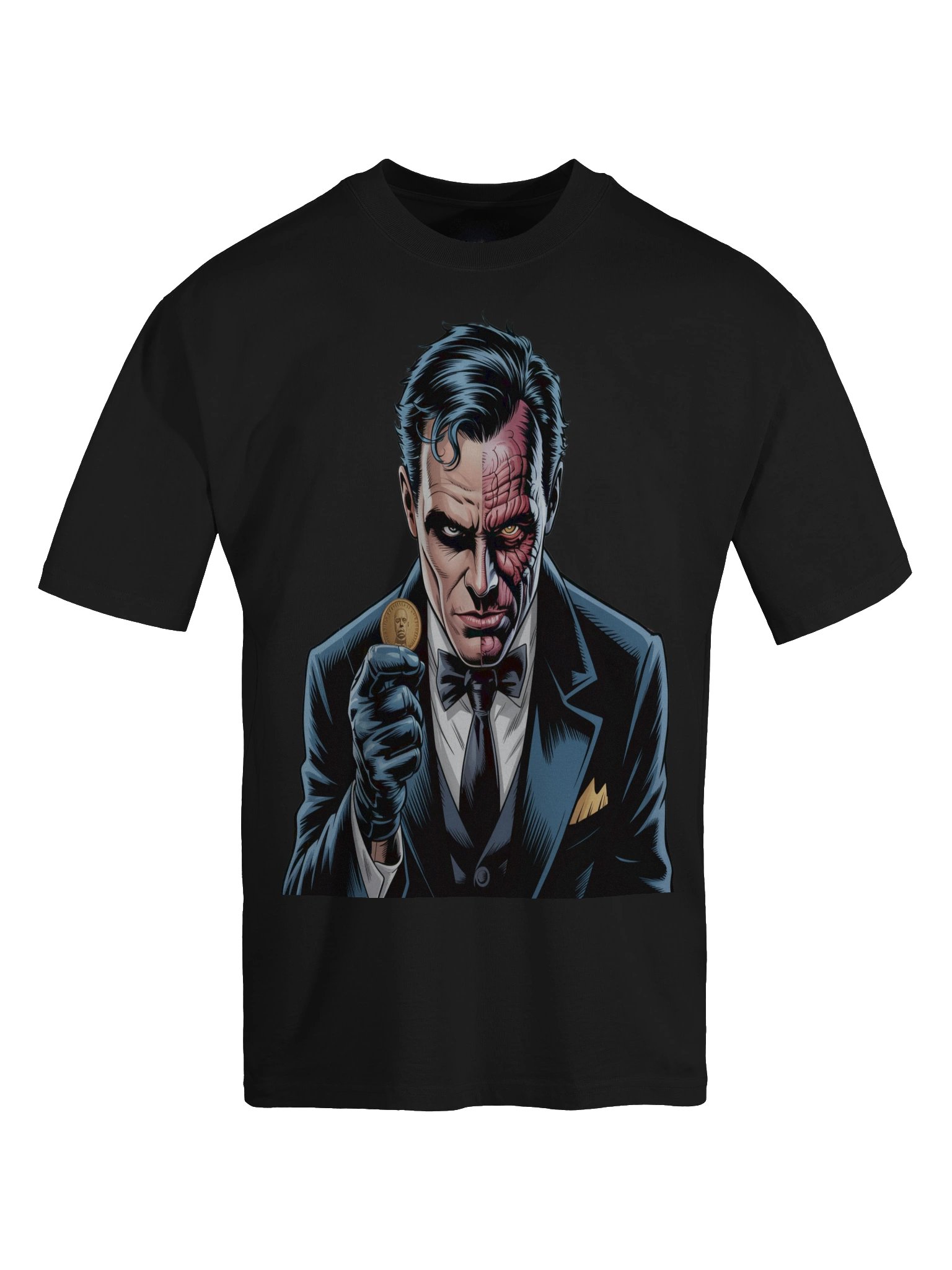 Two-Face Fortune's Flip Oversized Faded T-Shirt product image (1)