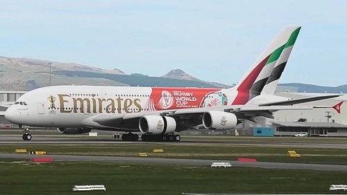 What a treat to see the latest special livery from @emirates here at @christchurch_airport today. A380-842 registered A6-EVH ...