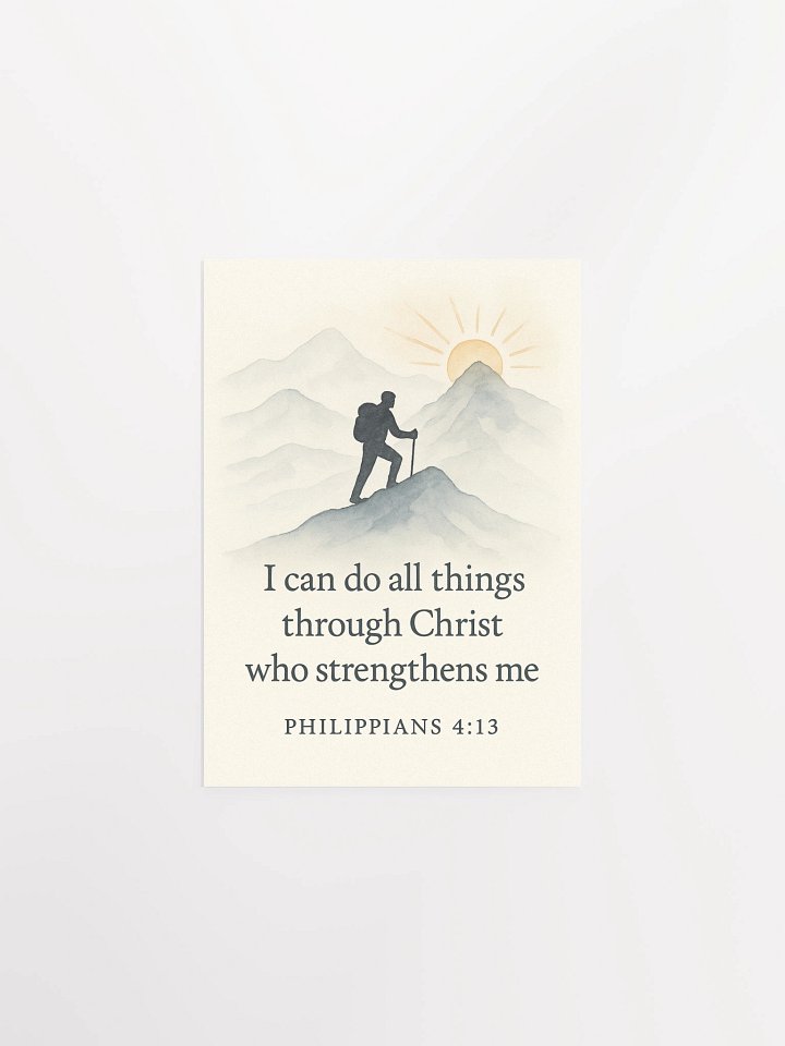 Philippians 4:13 Christian Poster – I Can Do All Things Through Christ Who Strengthens Me Wall Art product image (3)