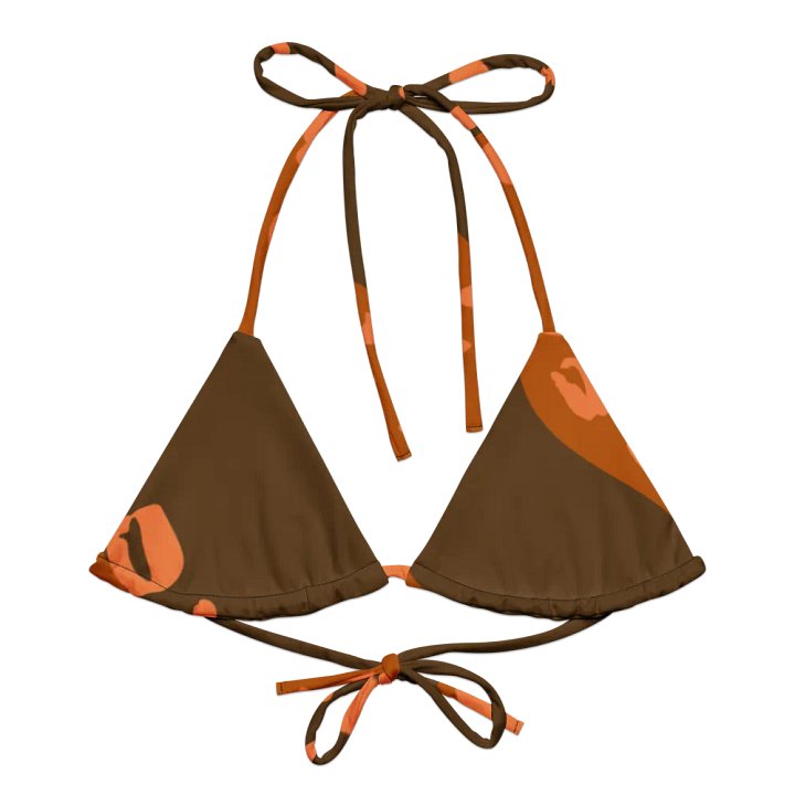 Flowing Orange Leopard All-Over Bikini Top product image (1)