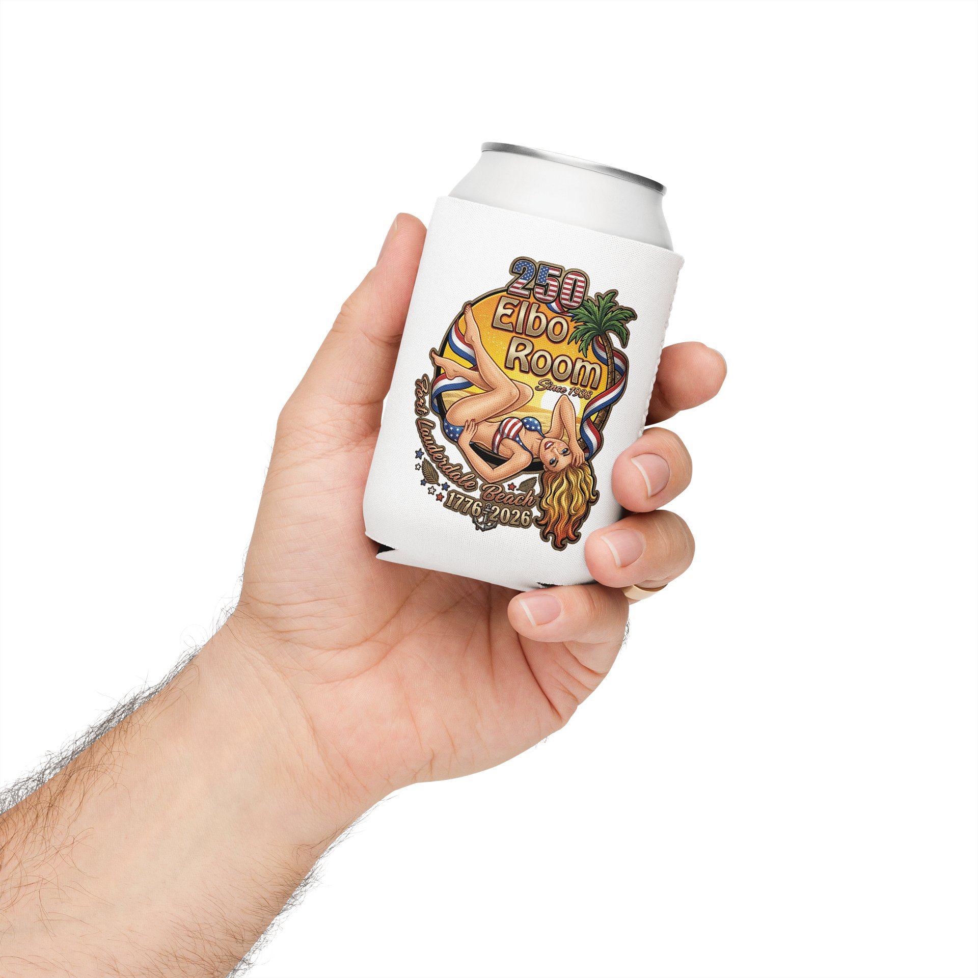 Elbo Room America 250 Merchandise Pin-Up Can Coozie | 1776–2026 Edition product image (4)