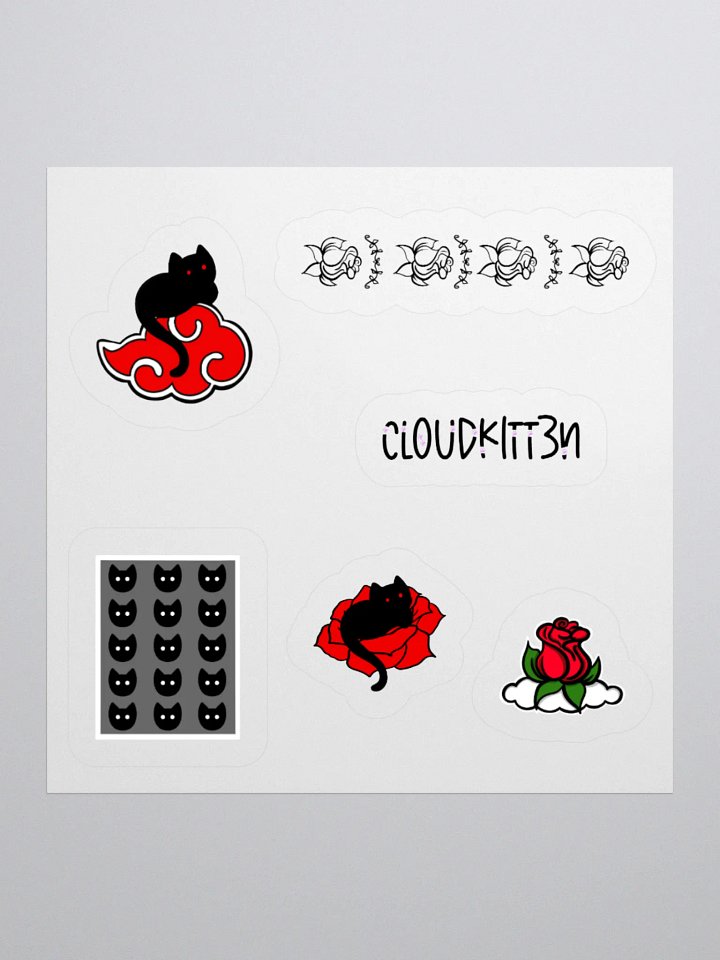 Kitten & Rose Sticker Sheet product image (1)
