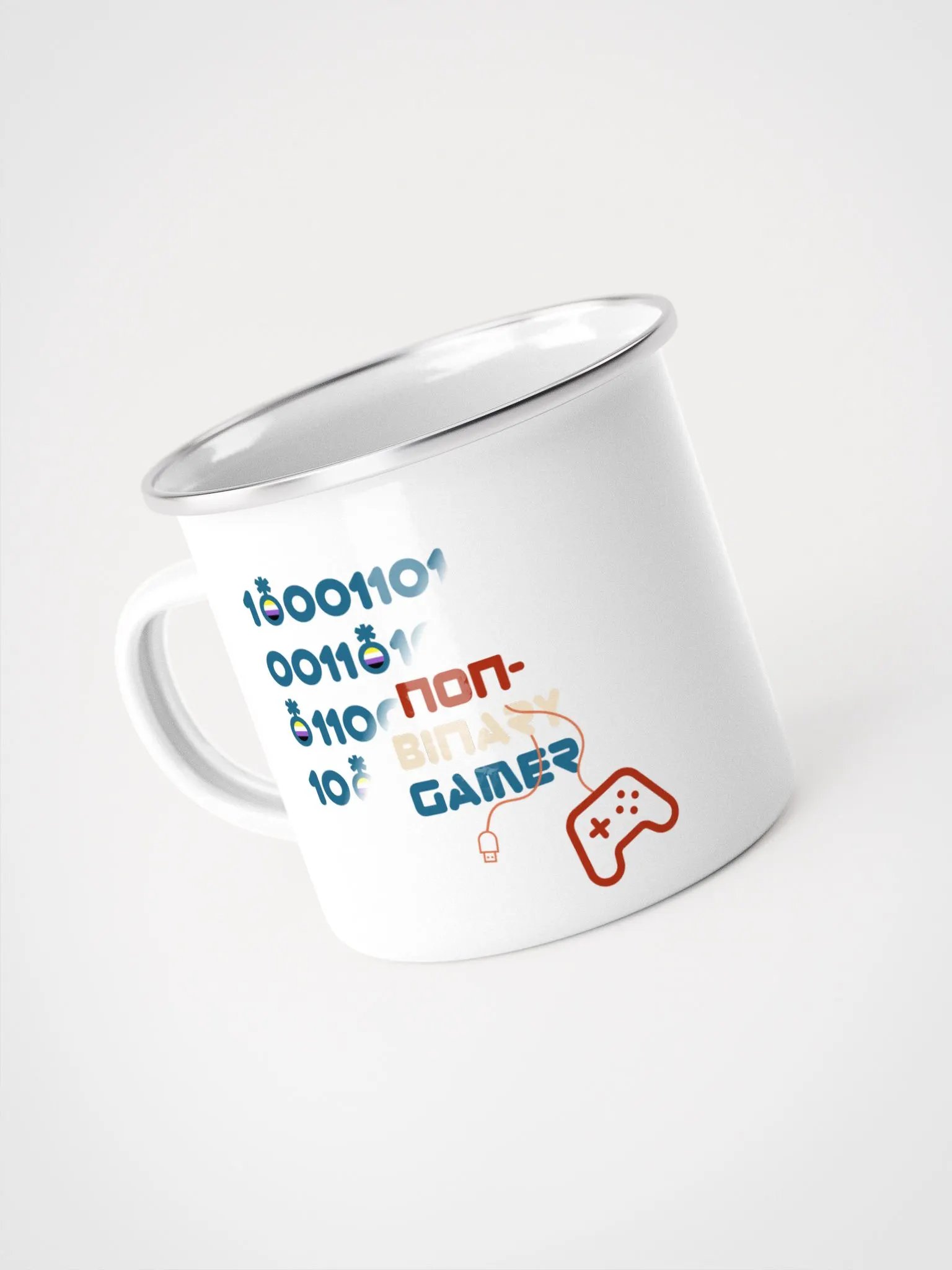 Non-binary Gamer Enamel Cup product image (1)