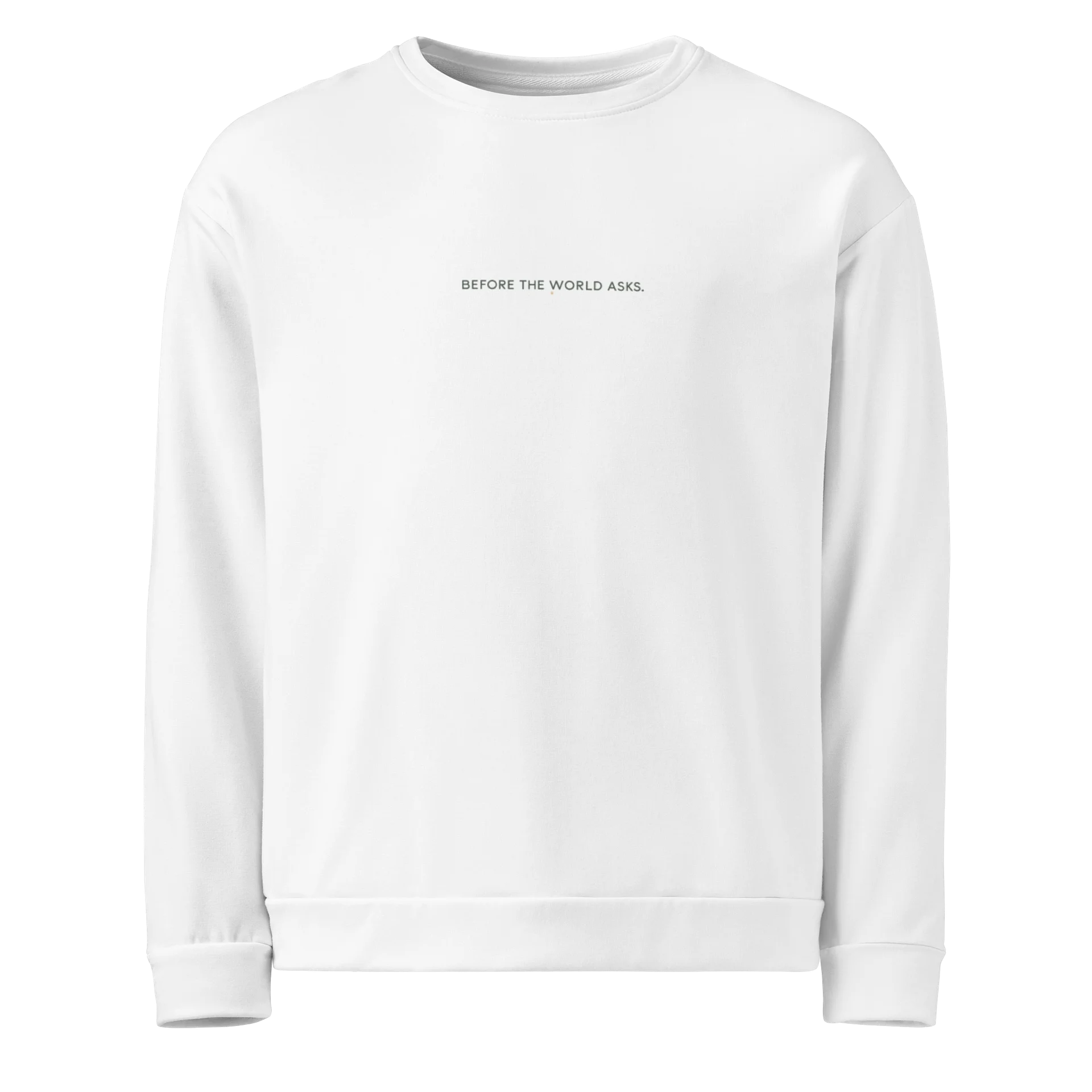 Zenorati "Before the World Asks." Unisex Relaxed Sweatshirt product image (1)