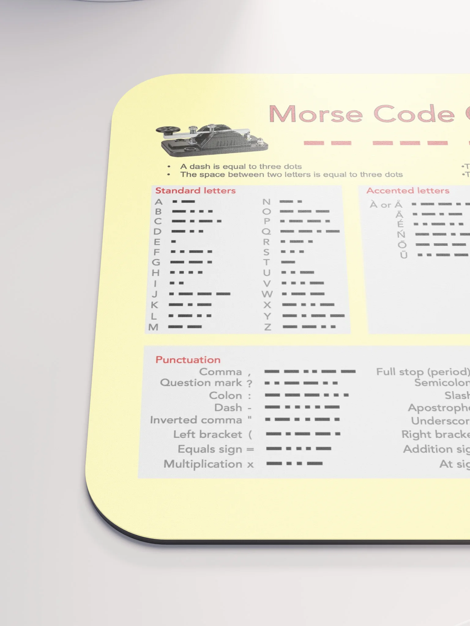 Morse Code Characters Mouse Mat product image (6)