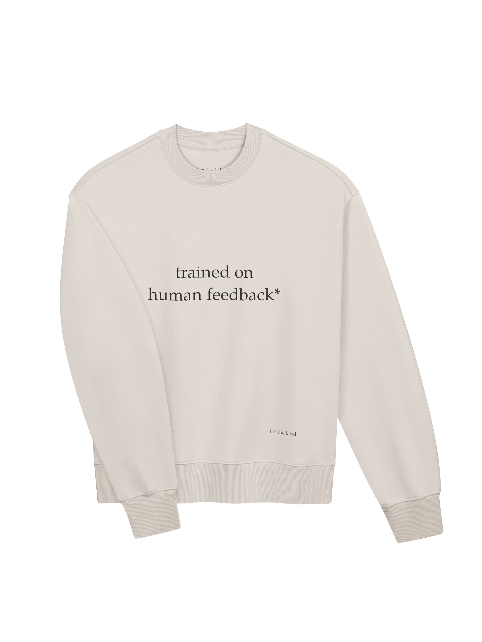 trained on human feedback* — heavy crewneck product image (3)